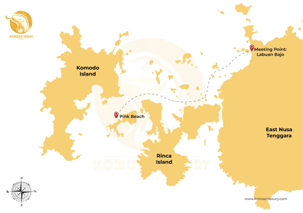 Labuan Bajo to Pink Beach | MAP | Komodo Island