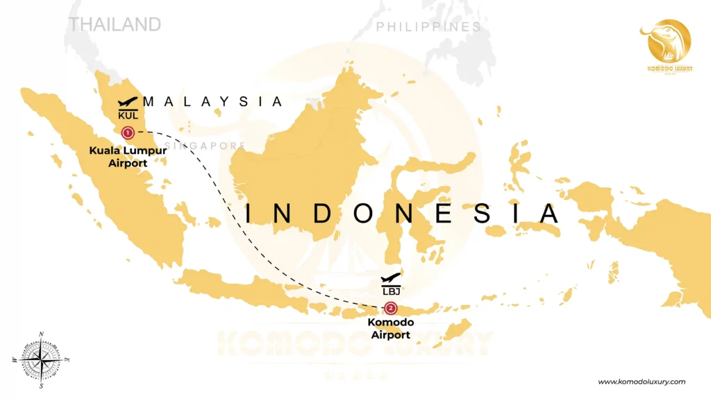 Malaysia to Komodo Island | Malaysia to Labuan Bajo | Komodo Luxury | MAP