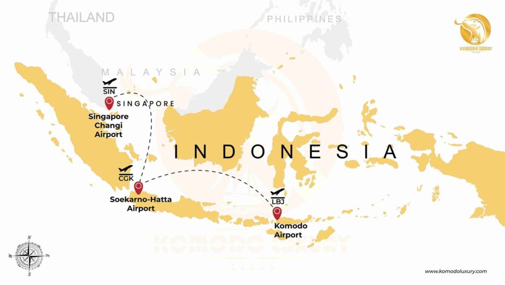 Singapore to Labuan Bajo via Jakarta MAP
