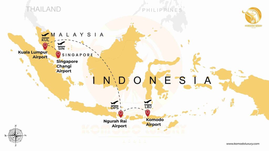 Singapore to Labuan Bajo via Kuala Lumpur MAP