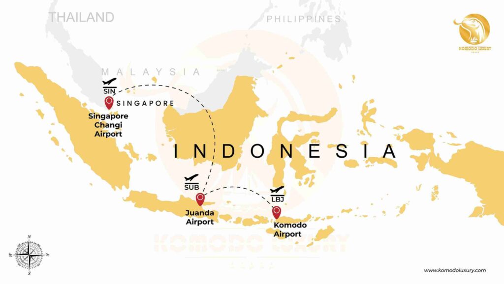 Singapore to Labuan Bajo via Surabaya MAP