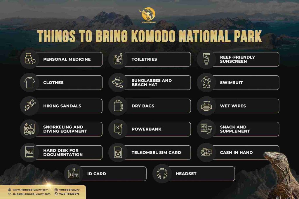 Things to bring to Komodo Island, Komodo National Park