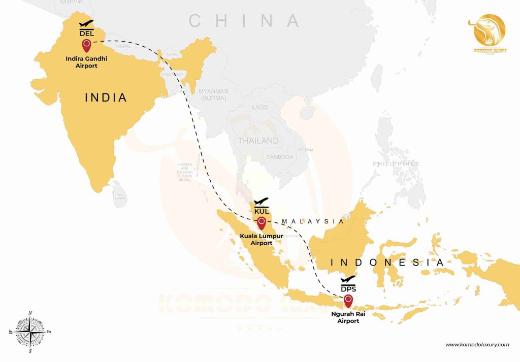 India - Malaysia - Bali Map