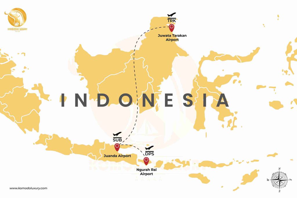 Bali to Tarakan via Surabaya MAP
