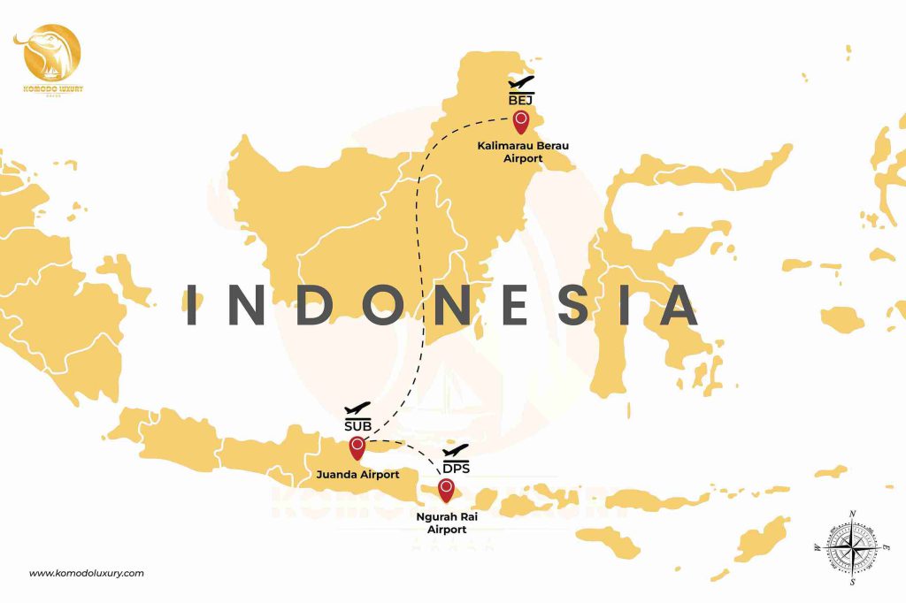 Bali to Berau via Surabaya MAP
