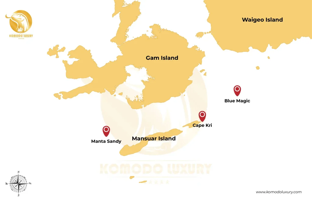 Raja Ampat Dive Map - Komodo Luxury