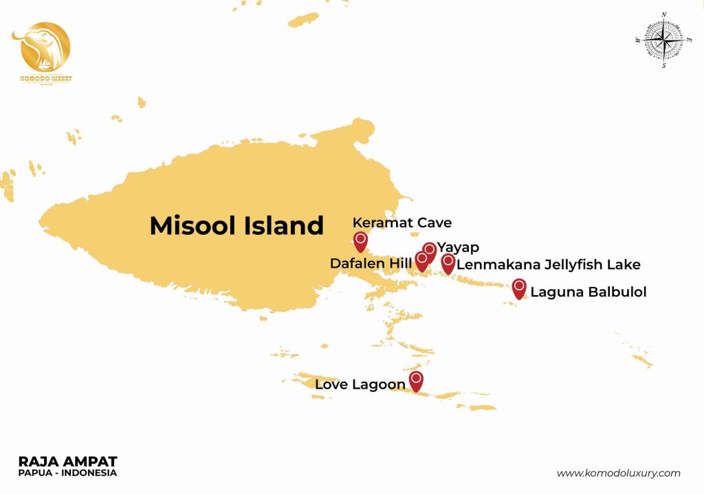 Misool Destinations Map - KomodoLuxury