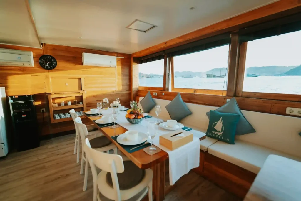 Cordelia Yacht Cruise Indoor Dining Area - KomodoLuxury