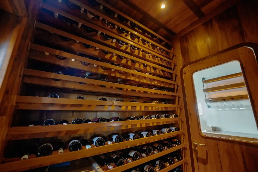 Wine Storage | Rascal Voyages Yacht Phinisi | Komodo Luxury