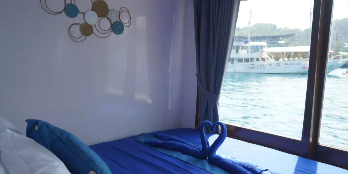 Superior Cabin Sea View on Invictus Cruise Voyage Phinisi | Komodo National Park | Komodo Luxury