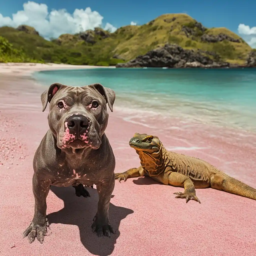 Komodo dragon vs Pitbull Dog Illustration | Komodo Luxury