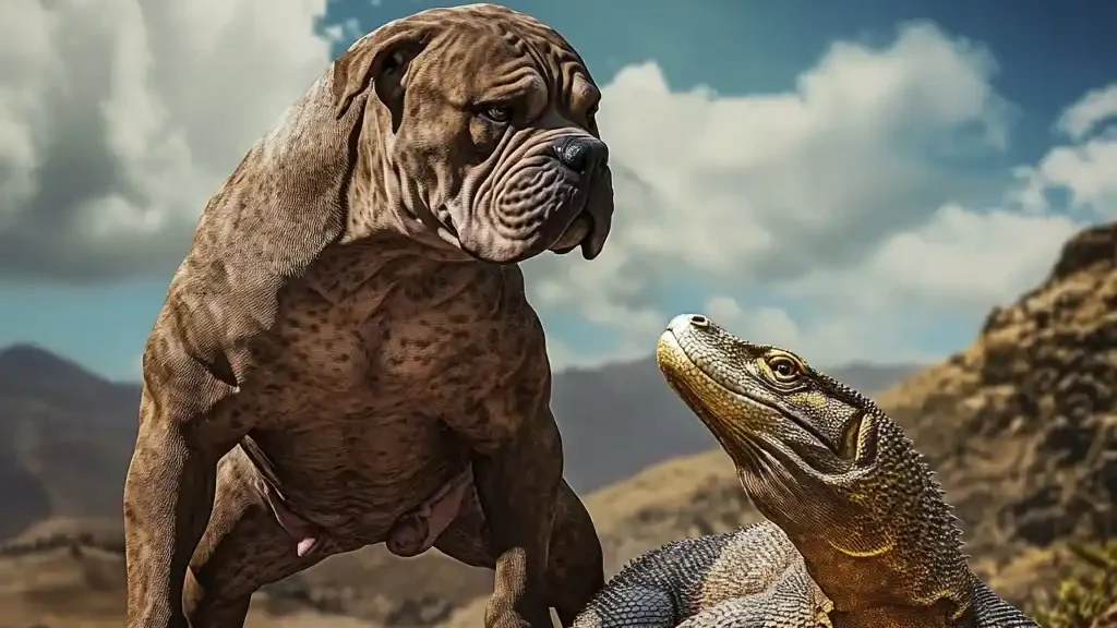 Komodo dragon vs Pitbull Dog Illustration | Komodo Luxury