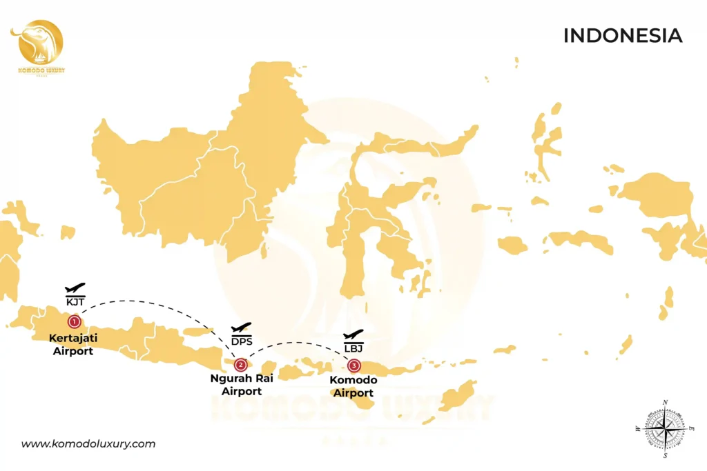 Bandung to Komodo Island MAP | Komodo Luxury