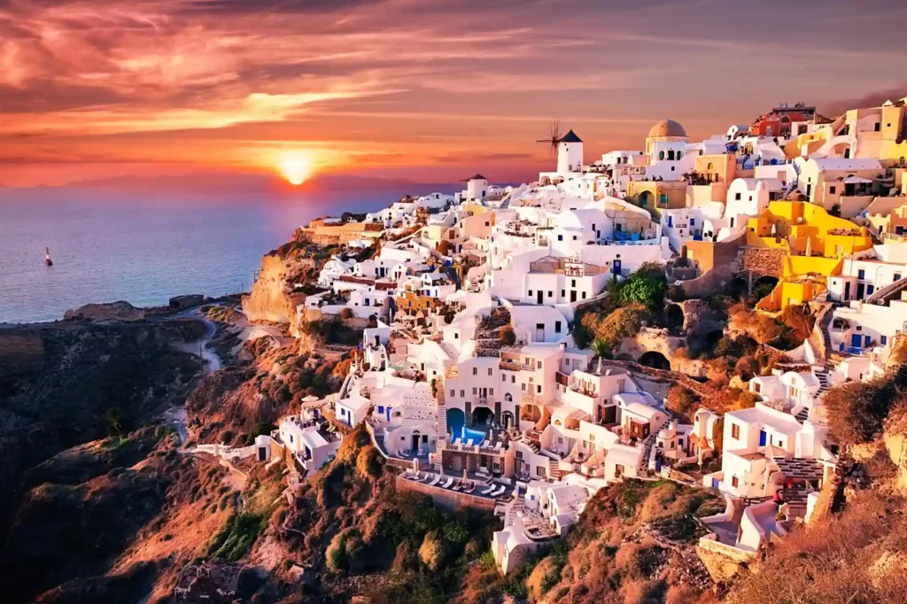 Stunning Santorini Sunset (source: wall.alphacoders.com)