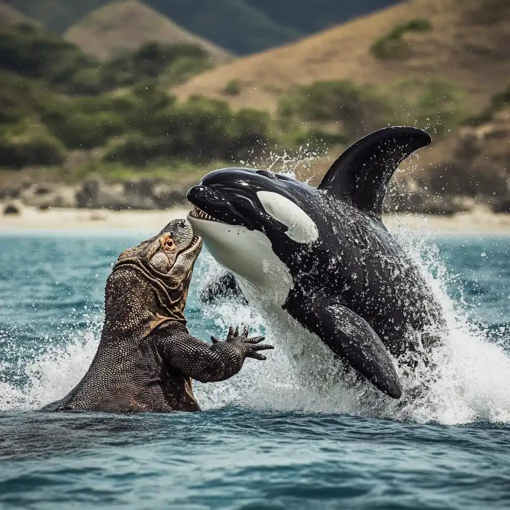 Komodo dragon vs Orca | Illustration | Komodo Luxury