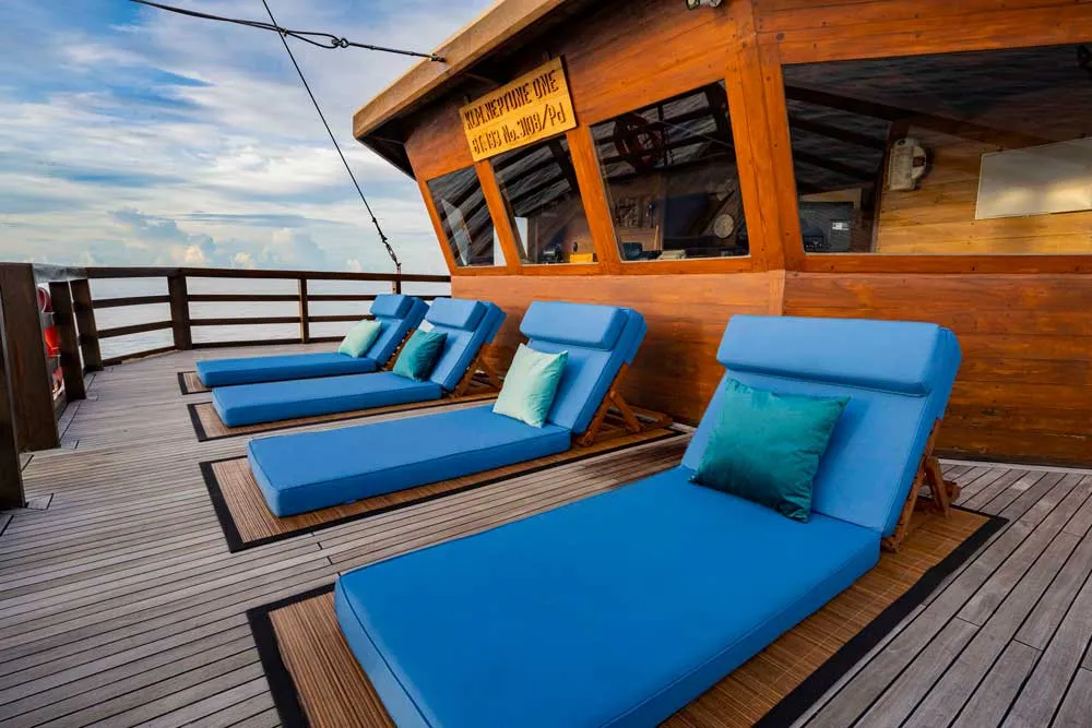 Sun Deck on Neptune One Cruise Voyage Phinisi | Raja Ampat | Komodo Luxury