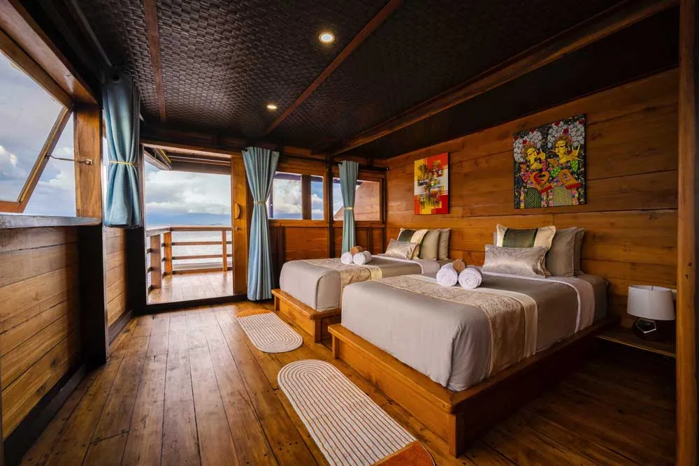 Sea View Balcony Cabin on Neptune One Cruise Voyage Phinisi | Raja Ampat | Komodo Luxury