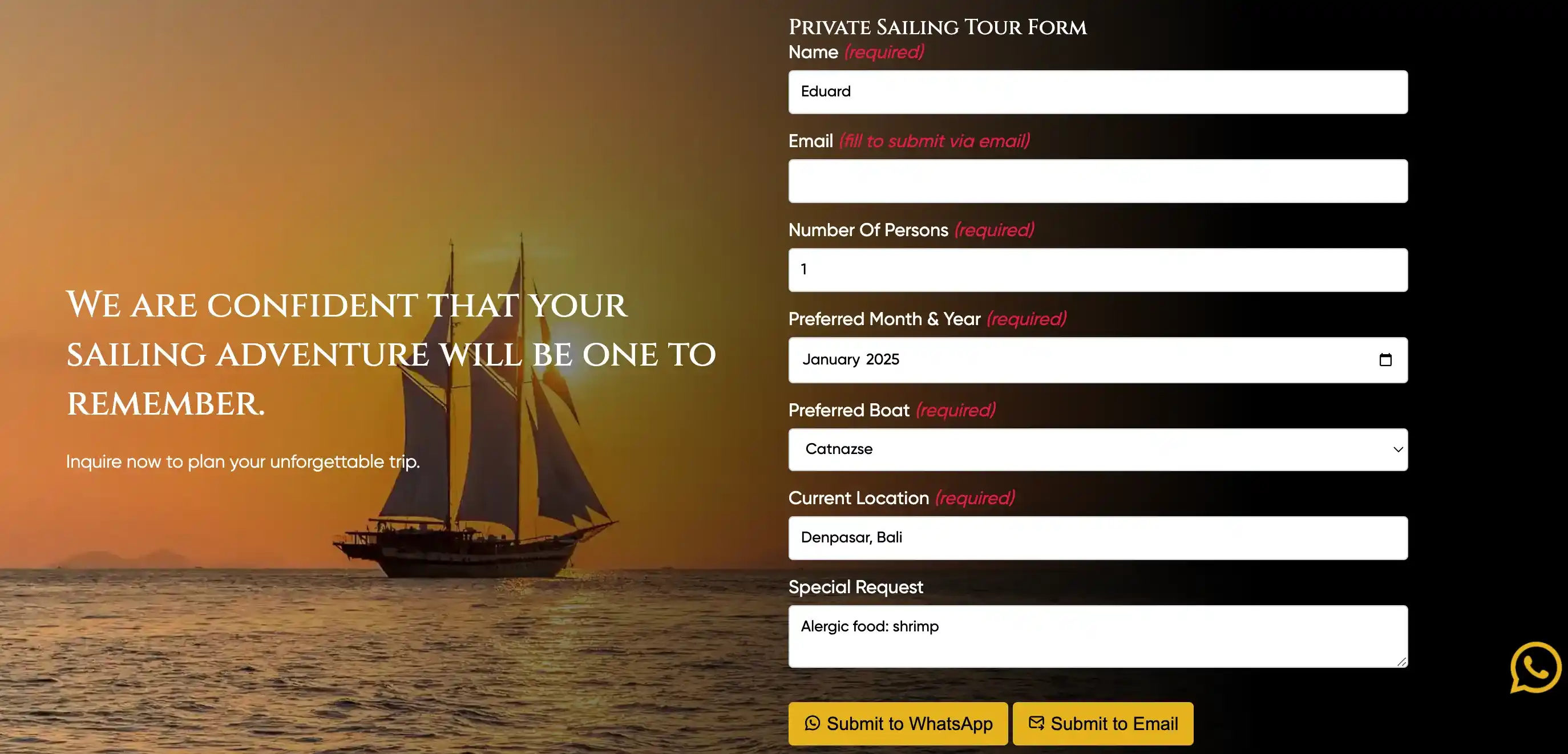 Booking-Online-Form-Komodo-luxury