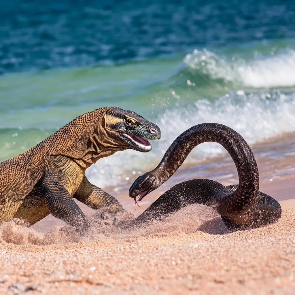 Komodo dragon vs Black Mamba | Illustration | Komodo Luxury