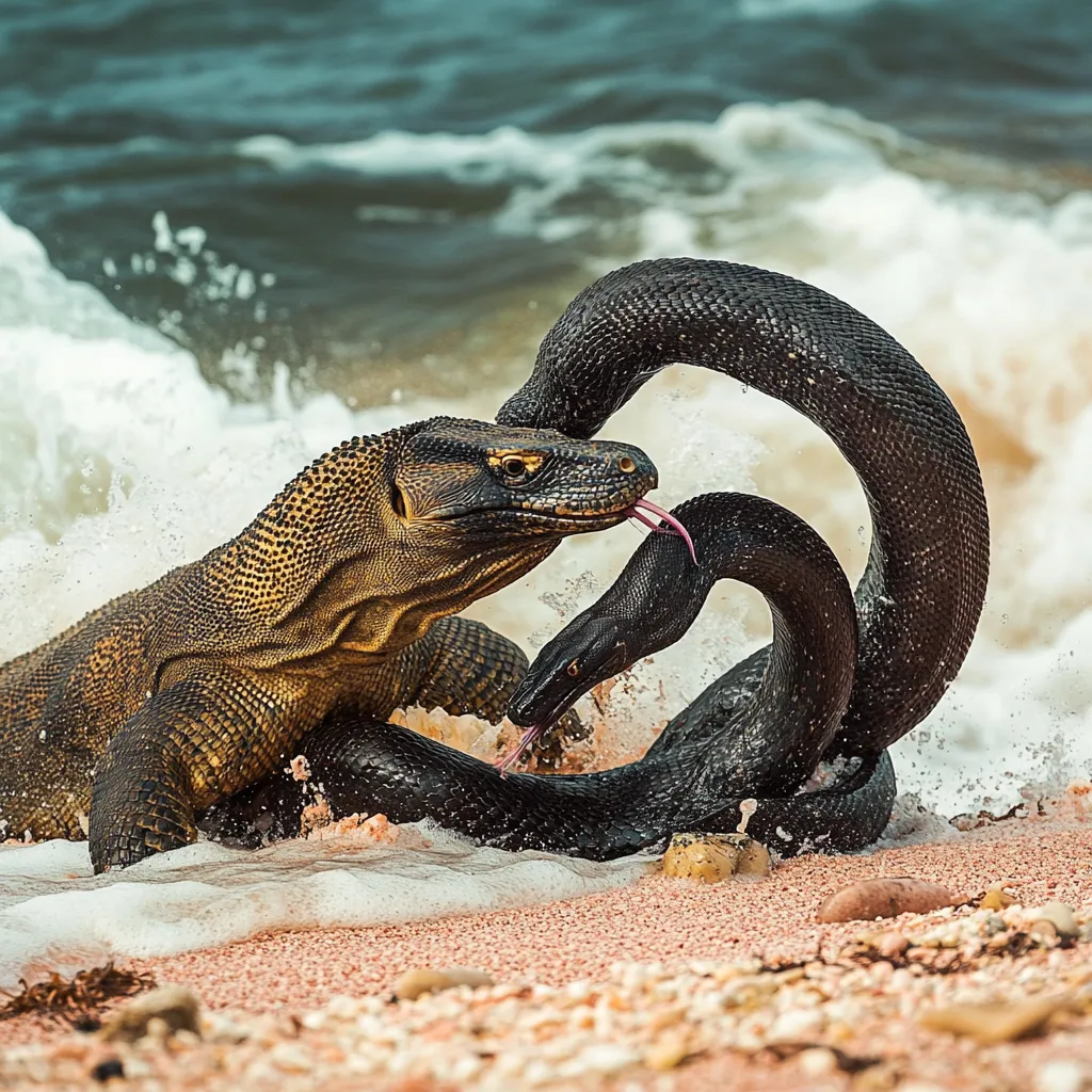 Komodo dragon vs Black Mamba | Illustration | Komodo Luxury