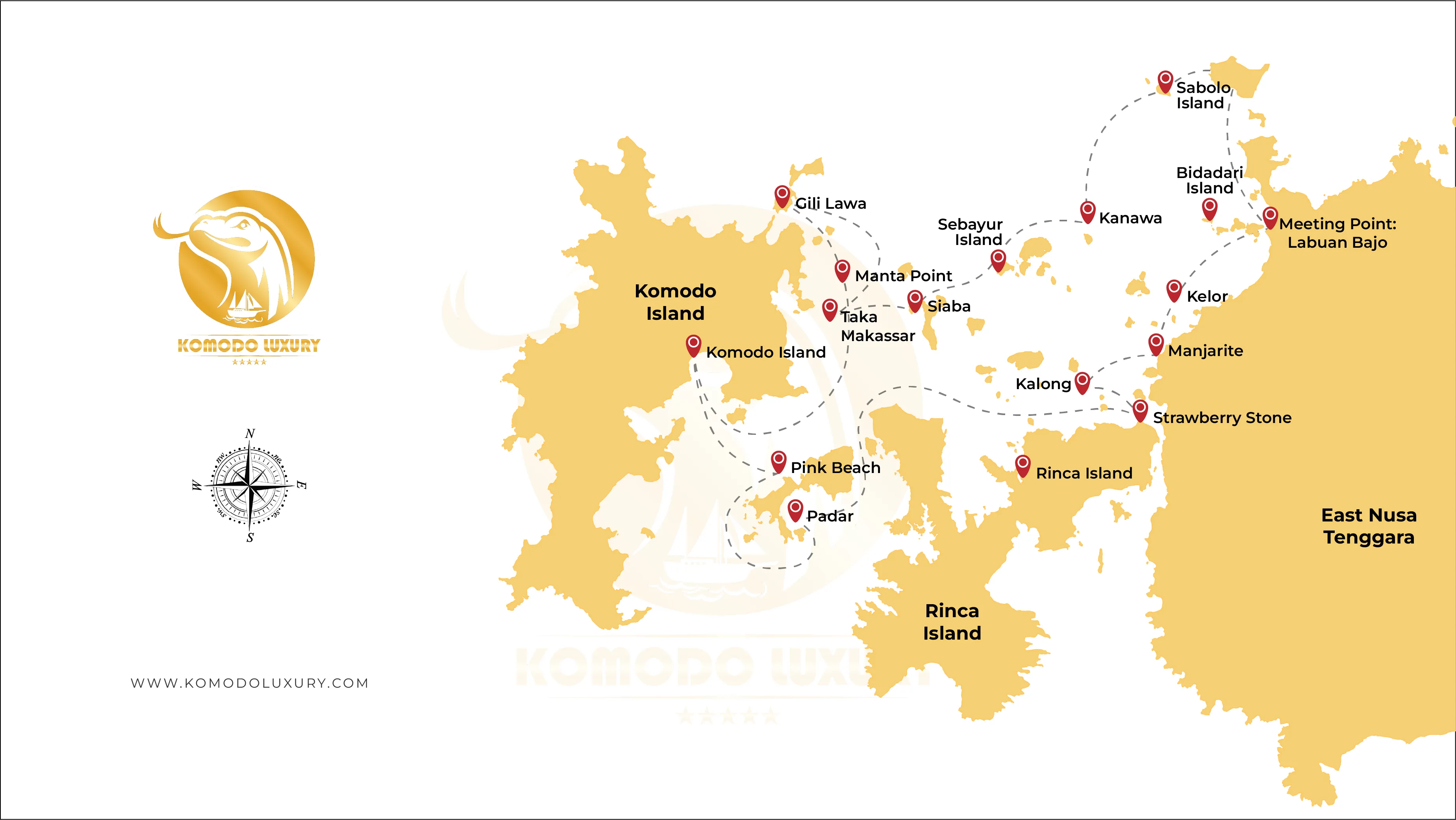 Map Komodo Tour by Komodo Luxury