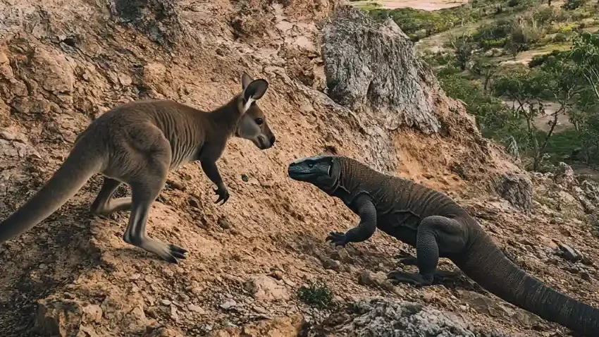 Comparison Komodo dragon vs Kangaroo | Illustration | Komodo Luxury