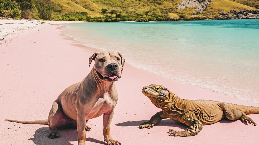 Komodo dragon vs Pitbull Dog Illustration | Komodo Luxury