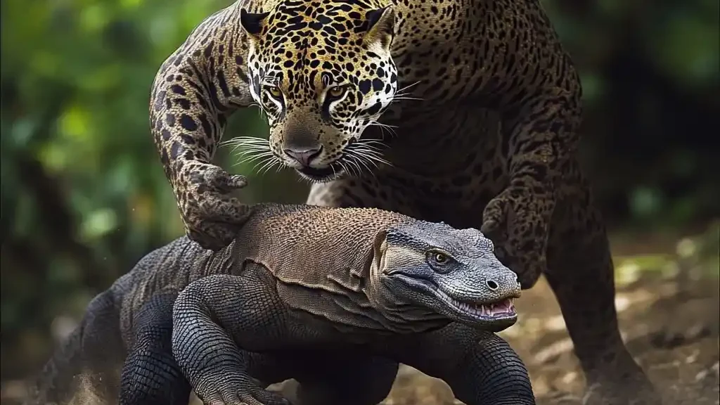 Komodo dragon vs Jaguar Illustration | Komodo Luxury