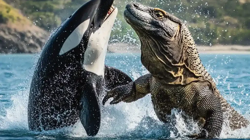 Komodo dragon vs Orca | Illustration | Komodo Luxury